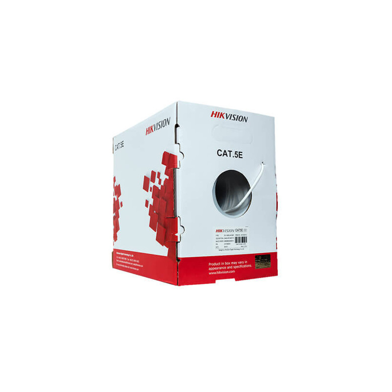 Bobina cable de red UTP Cat5E 8xCu 24AWG Hikvision DS-1LN5E-S