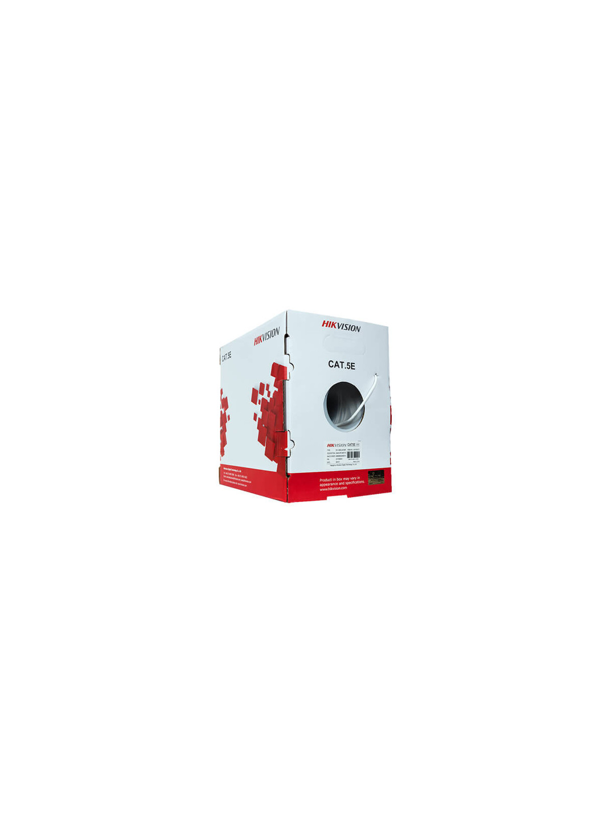 Bobina cable de red UTP Cat5E 8xCu 24AWG Hikvision DS-1LN5E-S