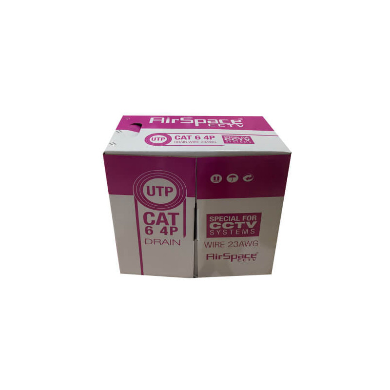 Bobina cable de red UTP Cat6 8xCCA 23AWG AirSpace Libre de halógenos