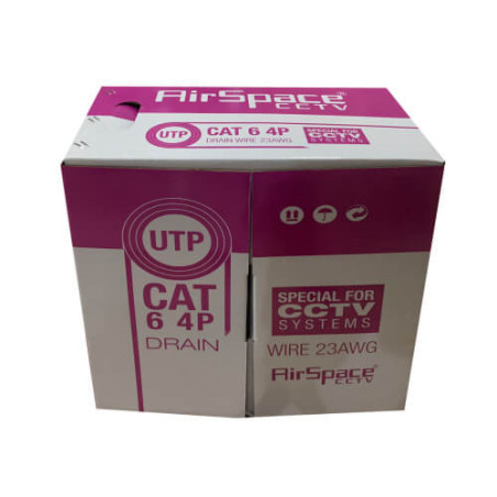 Bobina cable de red UTP Cat6 8xCCA 23AWG AirSpace Libre de halógenos