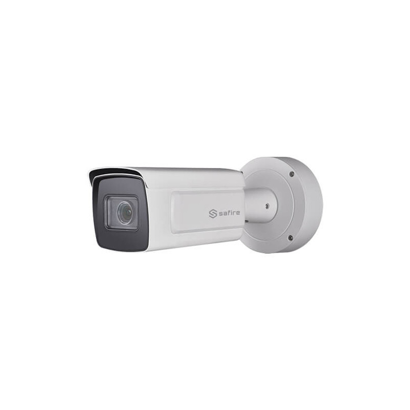 Cámara LPR IP Safire  SF-IPB778Z-2YLPR-AI-0832 2MP IR100m 8-32mm motorizada H265+ POE SD WDR LPR Audio Alarmas