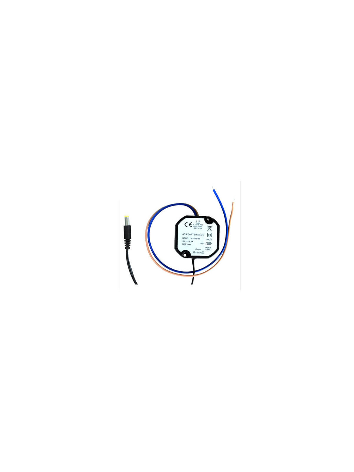Fuente de alimentación (transformador) 12VDC     1.5A (18W) IP67 DC1215-W