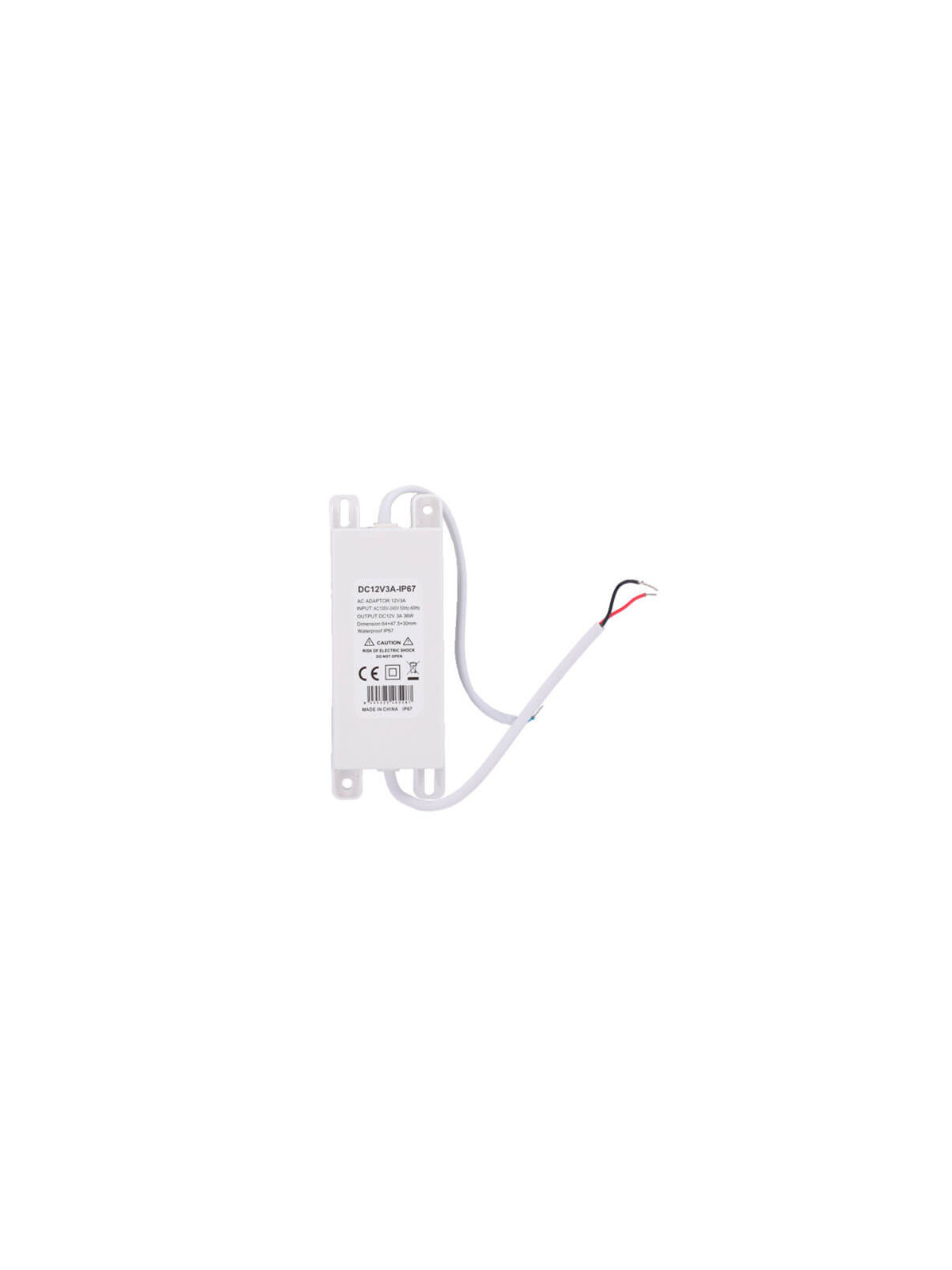 Fuente de alimentación (transformador) 12VDC     3A DC12V3A-IP67