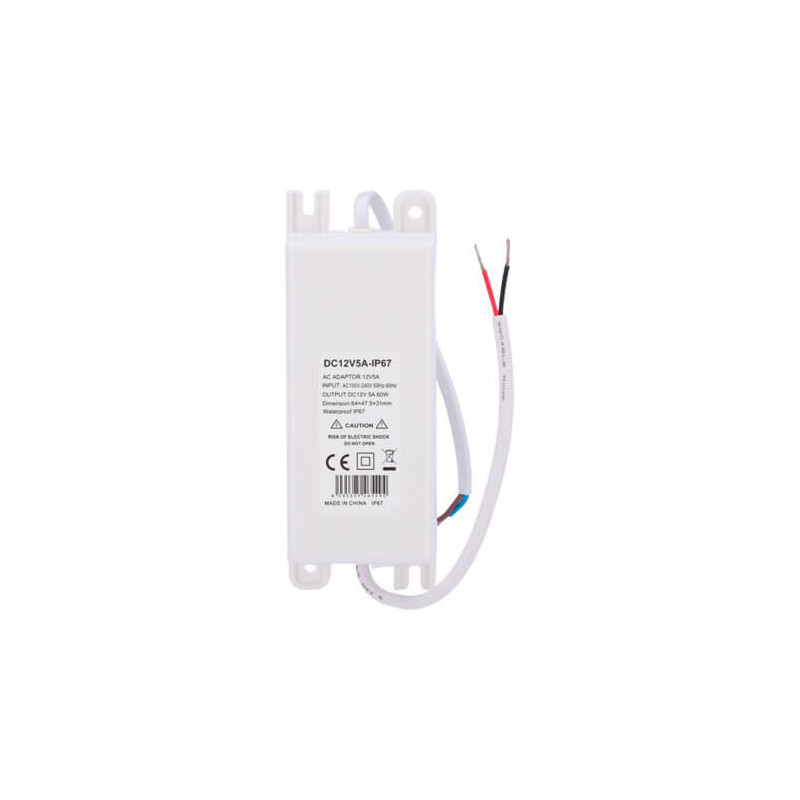 Fuente de alimentación (transformador) 12VDC  5A DC12V5A-IP67