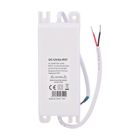 Fuente de alimentación (transformador) 12VDC  5A DC12V5A-IP67