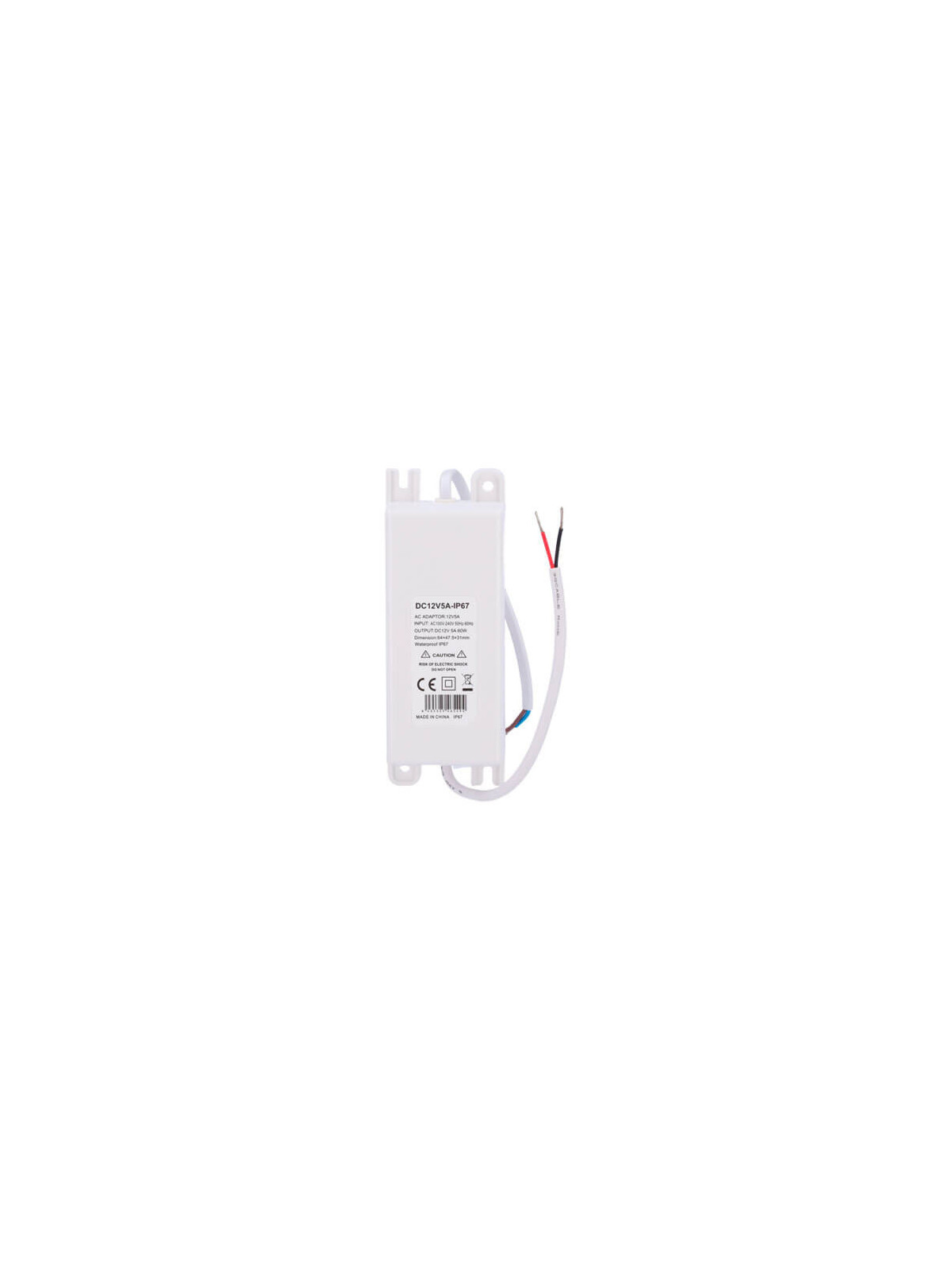 Fuente de alimentación (transformador) 12VDC  5A DC12V5A-IP67