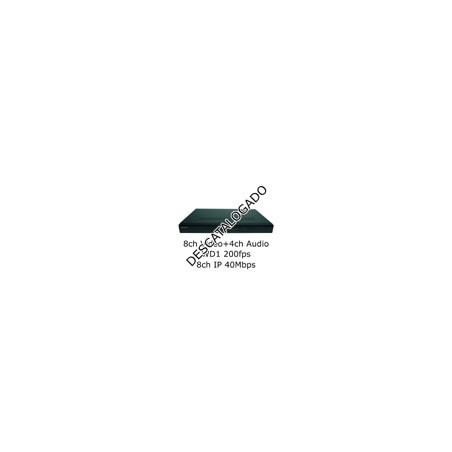 Grabador Hibrido Hikvision DS-7608HI-ST/A 8ch Video (WD1 200fps) 4ch Audio 8ch IP 40Mbps H264 VGA HDMI SATAx2 Alarmas