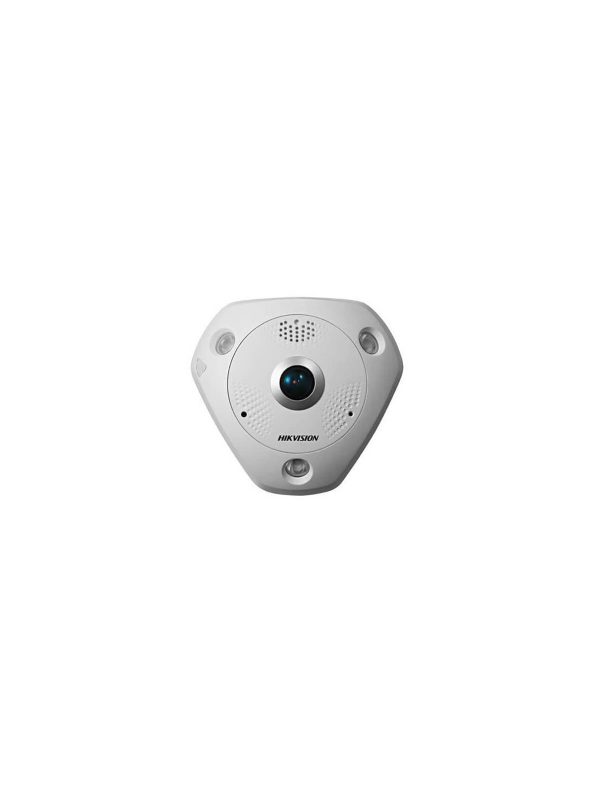 Cámara Panorámica IP Hikvision DS-2CD6362F-IVS 6MP IR15m 1.19mm (fisheye) ePTZ H264 POE SD Audio Alarmas
