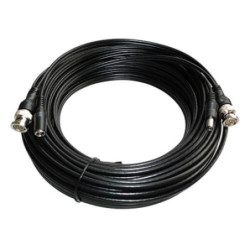 Cable alargo  coaxial RG59 BNC + alimentación negro (40m)