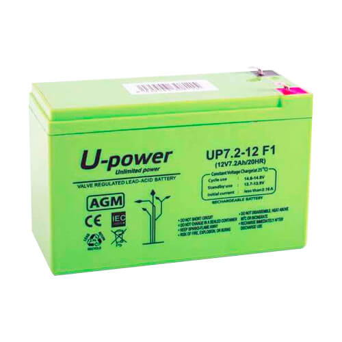 Batería recargable de plomo ácido AGM 12V 7.2A Upower BATT1272-U