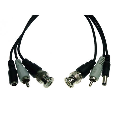 Cable alargo BNC + RCA + alimentación negro (20m)
