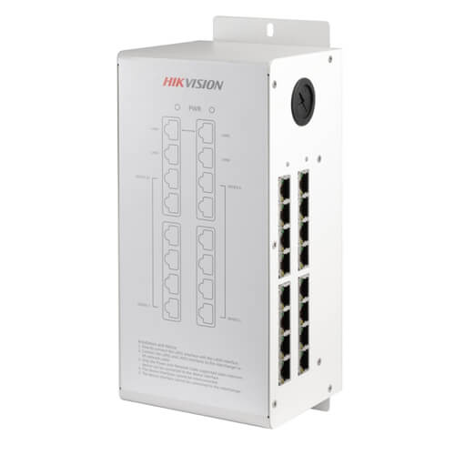 Distribuidor de red y alimentación Hikvision DS-KAD612 16 puertos 220VAC