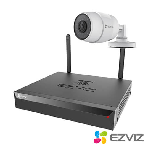Kit videovigilancia wifi 2 cámaras IP EZVIZ C3C 1MP disco duro 1Tb