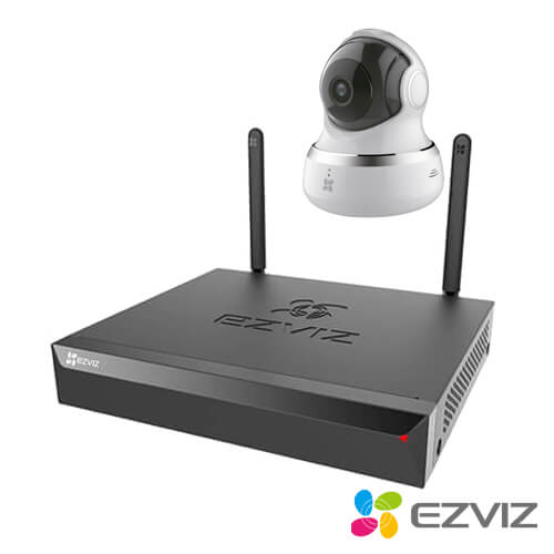 Kit videovigilancia wifi 2 cámaras IP EZVIZ C6B 1MP disco duro 1Tb