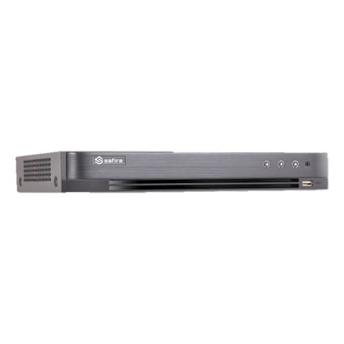 Grabador 5en1 Safire SF-XVR8104AS-4KL 4ch Video (8MP 32fps) 4ch IP 4ch Audio H265Pro+ HDMI SATAx1 Alarmas