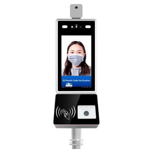 Control de accesos FACE-TEMP-QR-T con reconocimiento facial, fiebre, mascarilla y pasaporte COVID para torno