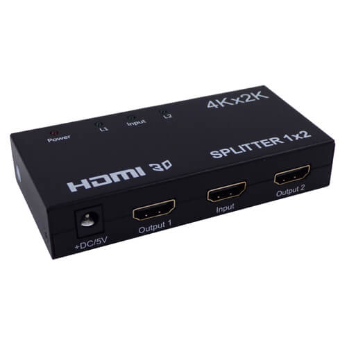 Splitter HDMI   2 canales 4K (2x1ch) con amplificador HDCP HDMI 1.4