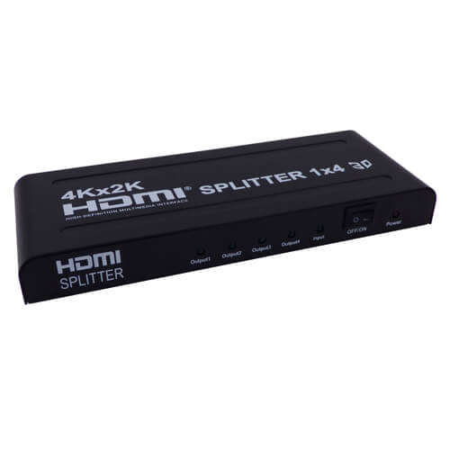 Splitter HDMI   4 canales (4x1ch) con amplificador HDCP HDMI 1.4 4K