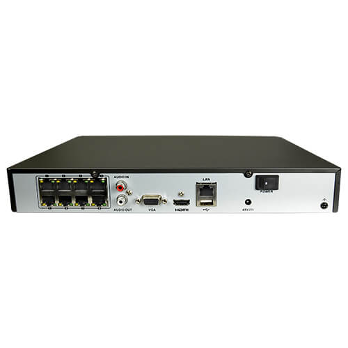 Grabador NVR Hikvision HiWatch HWN-4108MH-8P 8ch 8MP 80Mbps H265+ HDMI4K SATAx1 POEx8