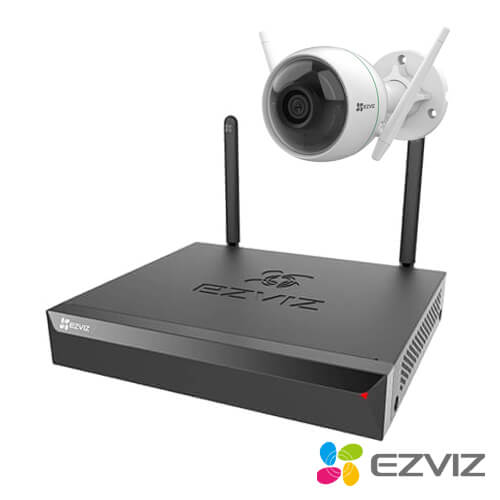 Kit videovigilancia wifi 2 cámaras IP EZVIZ C3WN 2MP disco duro 1Tb