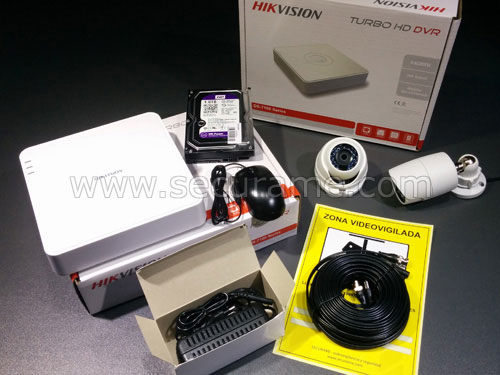 Kit videovigilancia 16 cámaras HD 1MP disco duro 3Tb interior PVC