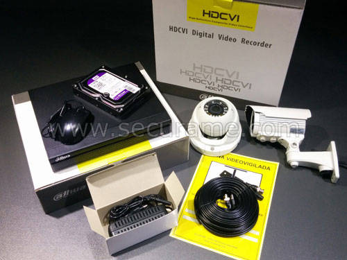 Kit videovigilancia 3 cámaras HD 1MP disco duro 1Tb exterior varifocales