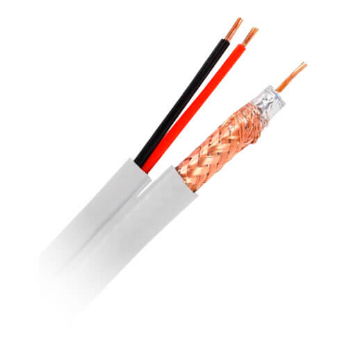 Cable combinado mini coaxial+2x0.75 Blanco (100m)