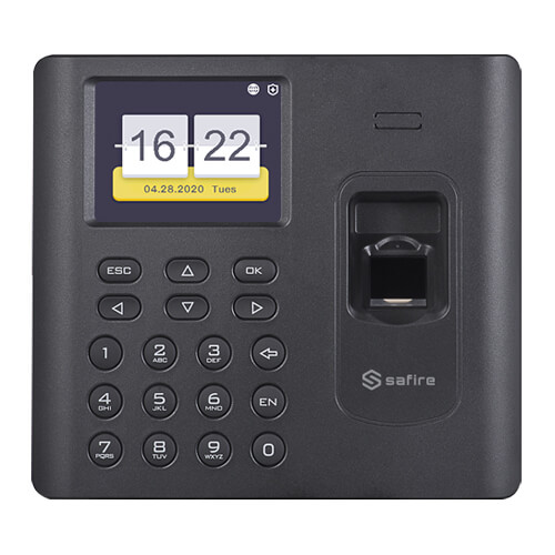 Control de accesos y presencia Safire SF-AC3012KMFD-IPW-B Teclado Huellas Mifare Batería Wifi