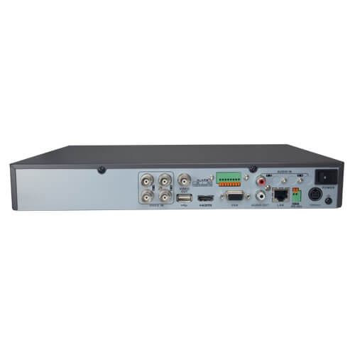 Grabador 5en1 Safire SF-XVR6104AS 4ch Video (2MP 60fps) 2ch IP 1ch Audio H265+ HDMI SATAx1 Alarmas