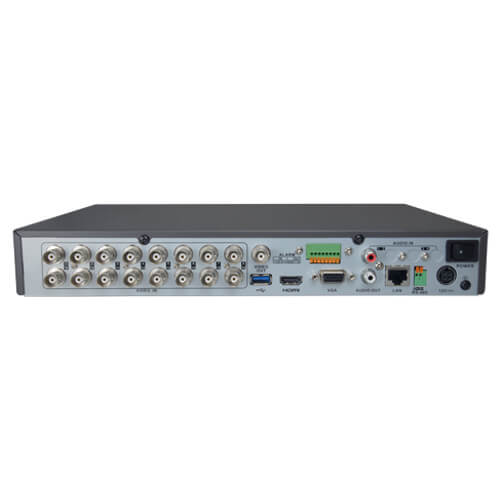 Grabador 5en1 Safire SF-XVR6116AS 16ch Video (2MP 240fps) 8ch IP 1ch Audio H265+ HDMI SATAx1 Alarmas